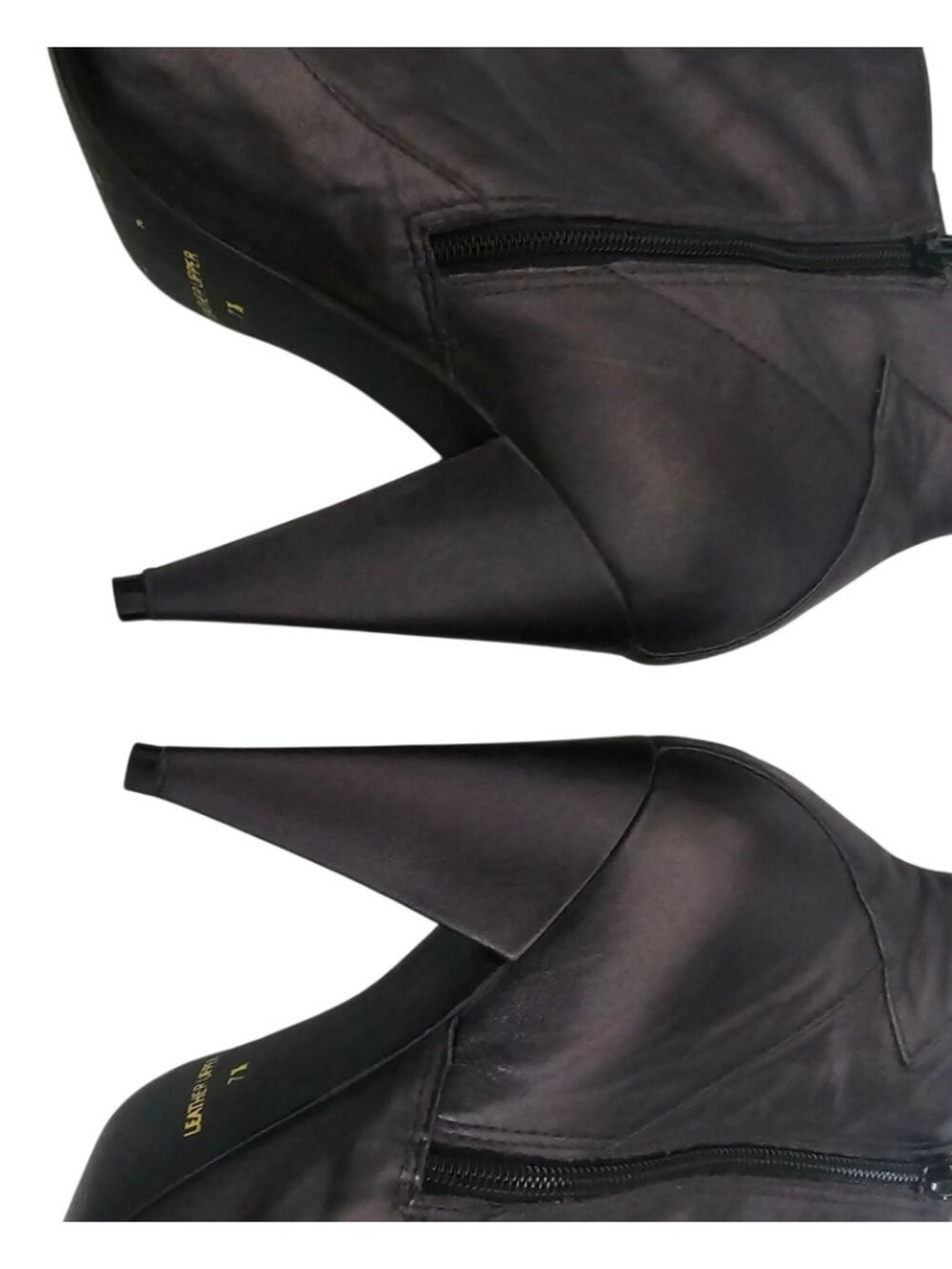 Kelsi Dagger Women's Black Leather Upper Pointed Toe Leaf Pansy Booties Size 7 ½ - Picture 5 of 14